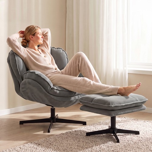 Homcom relaxsessel mit hocker - mit,